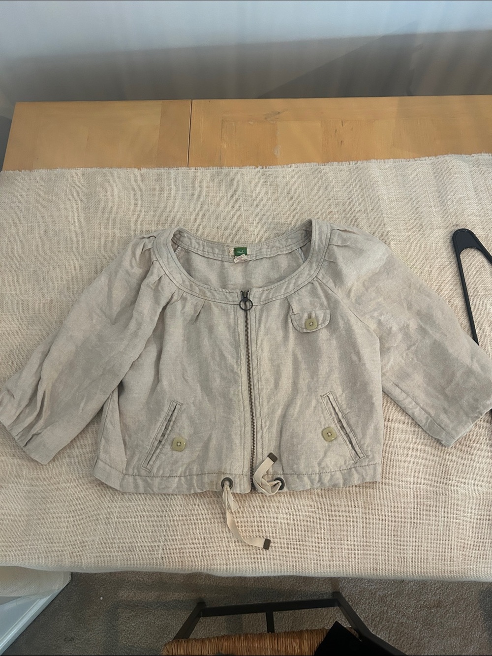 Anthropologie Kids Light Gray Jean-Style Jacket with Drawcord